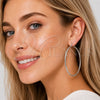 Rhodium Gold Filled Medium Hoop, Diamond Cutting Finish, Rhodium Finish, 02.170.0296.2.60