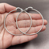 Rhodium Gold Filled Medium Hoop, Diamond Cutting Finish, Rhodium Finish, 02.170.0296.2.60