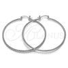 Rhodium Gold Filled Medium Hoop, Diamond Cutting Finish, Rhodium Finish, 02.170.0296.2.60