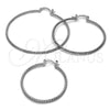Rhodium Gold Filled Medium Hoop, Diamond Cutting Finish, Rhodium Finish, 02.170.0296.2.60