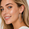 Rhodium Gold Filled Medium Hoop, Diamond Cutting Finish, Rhodium Finish, 02.170.0296.2.50