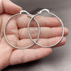 Rhodium Gold Filled Medium Hoop, Diamond Cutting Finish, Rhodium Finish, 02.170.0296.2.50