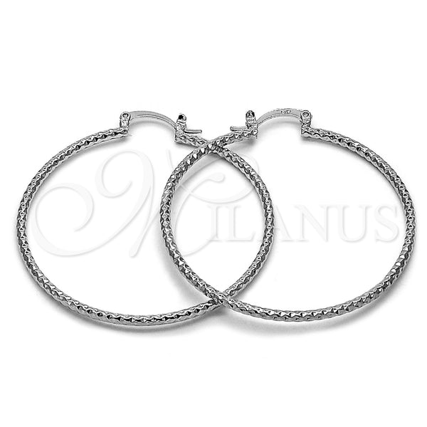 Rhodium Gold Filled Medium Hoop, Diamond Cutting Finish, Rhodium Finish, 02.170.0296.2.50