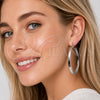 Rhodium Gold Filled Medium Hoop, Greek Key and Hollow Design, Polished, Rhodium Finish, 02.170.0605.40