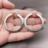 Rhodium Gold Filled Medium Hoop, Greek Key and Hollow Design, Polished, Rhodium Finish, 02.170.0605.40