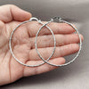 Rhodium Gold Filled Extra Large Hoop, Diamond Cutting Finish, Rhodium Finish, 02.170.0523.2.60