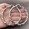 Rhodium Gold Filled Extra Large Hoop, Twist and Hollow Design, Polished, Rhodium Finish, 02.170.0475.2.80