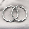 Rhodium Gold Filled Extra Large Hoop, Twist and Hollow Design, Polished, Rhodium Finish, 02.170.0475.2.80