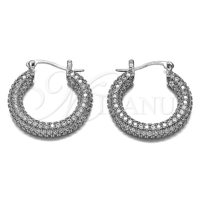 Rhodium Gold Filled Medium Hoop, with White Cubic Zirconia, Polished, Rhodium Finish, 02.436.0063.25 for wholesale, main product view
