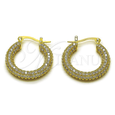 Oro Laminado Medium Hoop, Gold Filled Style with White Cubic Zirconia, Polished, Golden Finish, 02.436.0063.1.25 for wholesale, main product view
