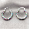 Rhodium Gold Filled Medium Hoop, with Multicolor Cubic Zirconia, Polished, Rhodium Finish, 02.436.0063.2.25