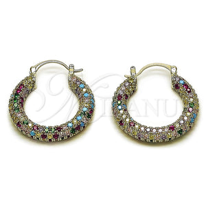 Rhodium Gold Filled Medium Hoop, with Multicolor Cubic Zirconia, Polished, Rhodium Finish, 02.436.0063.2.25