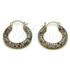 Rhodium Gold Filled Medium Hoop, with Multicolor Cubic Zirconia, Polished, Rhodium Finish, 02.436.0063.2.25