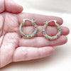 Oro Laminado Medium Hoop, Gold Filled Style with Multicolor Cubic Zirconia, Polished, Golden Finish, 02.436.0063.3.25