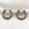 Oro Laminado Medium Hoop, Gold Filled Style with Multicolor Cubic Zirconia, Polished, Golden Finish, 02.436.0063.3.25