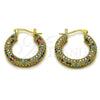 Oro Laminado Medium Hoop, Gold Filled Style with Multicolor Cubic Zirconia, Polished, Golden Finish, 02.436.0063.3.25
