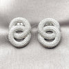 Rhodium Gold Filled Stud Earring, with White Cubic Zirconia, Polished, Rhodium Finish, 02.436.0065