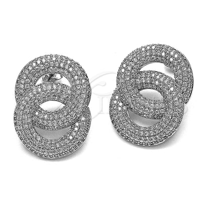 Rhodium Gold Filled Stud Earring, with White Cubic Zirconia, Polished, Rhodium Finish, 02.436.0065 for wholesale, main product view
