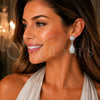 Rhodium Gold Filled Long Earring, Ball and Teardrop Design, with White Cubic Zirconia, Polished, Rhodium Finish, 02.436.0066.1