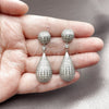 Rhodium Gold Filled Long Earring, Ball and Teardrop Design, with White Cubic Zirconia, Polished, Rhodium Finish, 02.436.0066.1