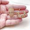 Oro Laminado Medium Hoop, Gold Filled Style with Multicolor Cubic Zirconia, Polished, Golden Finish, 02.436.0069.25