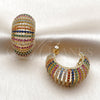 Oro Laminado Medium Hoop, Gold Filled Style with Multicolor Cubic Zirconia, Polished, Golden Finish, 02.436.0069.25