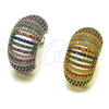 Oro Laminado Medium Hoop, Gold Filled Style with Multicolor Cubic Zirconia, Polished, Golden Finish, 02.436.0069.25