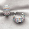 Rhodium Gold Filled Medium Hoop, with Multicolor Cubic Zirconia, Polished, Rhodium Finish, 02.436.0069.1.25