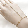 Stainless Steel Fancy Bracelet, Ball and Rolo Design, Polished, Golden Finish, 03.437.0003.08 (Thickness, 8 Inches Length)