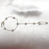 Stainless Steel Fancy Bracelet, Flower and Rolo Design, with Ivory Pearl and Pink Crystal, Polished, Golden Finish, 03.437.0004.07 (Thickness, 7 Inches Length)