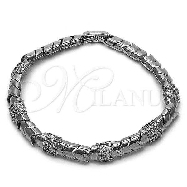 Rhodium Gold Filled Tennis Bracelet, with White Micro Pave, Polished, Rhodium Finish, 03.130.0047.07 (Thickness, 7 Inches Length)