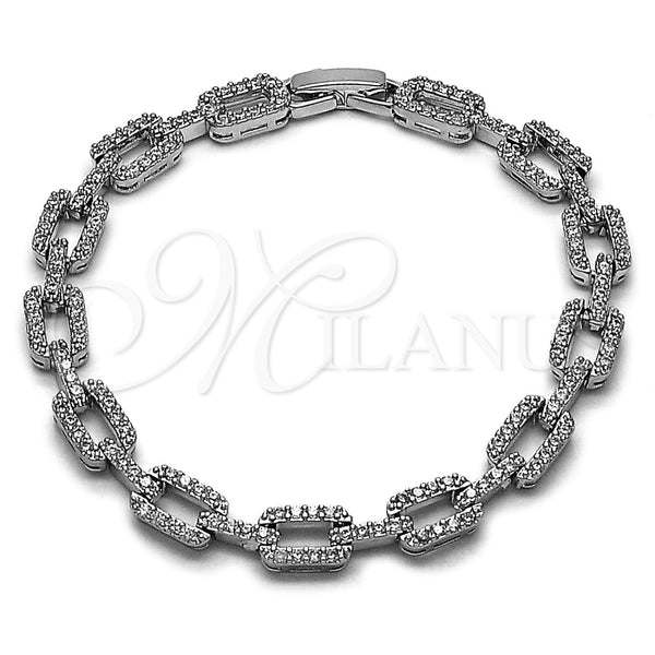 Rhodium Gold Filled Tennis Bracelet, with White Cubic Zirconia, Polished, Rhodium Finish, 03.130.0048.07 (Thickness, 7 Inches Length)