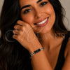 Rhodium Gold Filled Tennis Bracelet, with Black and White Cubic Zirconia, Polished, Rhodium Finish, 03.130.0049.07 (Thickness, 7 Inches Length)
