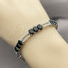 Rhodium Gold Filled Tennis Bracelet, with Black and White Cubic Zirconia, Polished, Rhodium Finish, 03.130.0049.07 (Thickness, 7 Inches Length)