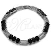 Rhodium Gold Filled Tennis Bracelet, with Black and White Cubic Zirconia, Polished, Rhodium Finish, 03.130.0049.07 (Thickness, 7 Inches Length)