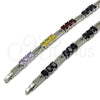 Rhodium Gold Filled Tennis Bracelet, with Black and White Cubic Zirconia, Polished, Rhodium Finish, 03.130.0049.07 (Thickness, 7 Inches Length)