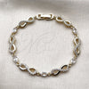 Oro Laminado Tennis Bracelet, Gold Filled Style Infinite Design, with White Cubic Zirconia, Polished, Golden Finish, 03.130.0050.07 (Thickness, 8 Inches Length)