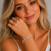 Rhodium Gold Filled Tennis Bracelet, Infinite Design, with White Cubic Zirconia, Polished, Rhodium Finish, 03.130.0050.1.07 (Thickness, 8 Inches Length)