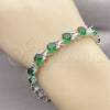 Rhodium Gold Filled Tennis Bracelet, with Green and White Cubic Zirconia, Polished, Rhodium Finish, 03.130.0032.5.07 (08 MM Thickness, 7 Inches Length)