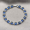 Rhodium Gold Filled Tennis Bracelet, with Sapphire Blue and White Cubic Zirconia, Polished, Rhodium Finish, 03.130.0032.6.07 (08 MM Thickness, 7 Inches Length)