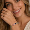 Rhodium Gold Filled Tennis Bracelet, with Multicolor and White Cubic Zirconia, Polished, Rhodium Finish, 03.130.0032.7.07 (08 MM Thickness, 7 Inches Length)