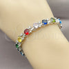 Rhodium Gold Filled Tennis Bracelet, with Multicolor and White Cubic Zirconia, Polished, Rhodium Finish, 03.130.0032.7.07 (08 MM Thickness, 7 Inches Length)
