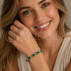 Rhodium Gold Filled Tennis Bracelet, with Green Cubic Zirconia, Polished, Rhodium Finish, 03.130.0051.07 (Thickness, 7 Inches Length)