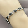 Rhodium Gold Filled Tennis Bracelet, with Black Cubic Zirconia, Polished, Rhodium Finish, 03.130.0051.1.07 (Thickness, 7 Inches Length)