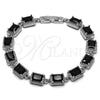 Rhodium Gold Filled Tennis Bracelet, with Black Cubic Zirconia, Polished, Rhodium Finish, 03.130.0051.1.07 (Thickness, 7 Inches Length)
