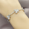 Rhodium Gold Filled Tennis Bracelet, Butterfly Design, with White Cubic Zirconia, Polished, Rhodium Finish, 03.266.0074.1.07 (Thickness, 7 Inches Length)