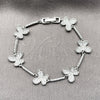 Rhodium Gold Filled Tennis Bracelet, Butterfly Design, with White Cubic Zirconia, Polished, Rhodium Finish, 03.266.0074.1.07 (Thickness, 7 Inches Length)