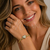Oro Laminado Fancy Bracelet, Gold Filled Style Heart and Evil Eye Design, with Turquoise and White Micro Pave, Polished, Golden Finish, 03.60.0180.07 (03 MM Thickness, 7 Inches Length)