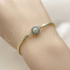 Oro Laminado Fancy Bracelet, Gold Filled Style Evil Eye and Ball Design, with Turquoise and Sapphire Blue Micro Pave, Polished, Golden Finish, 03.60.0181.07 (03 MM Thickness, 7 Inches Length)