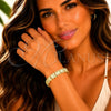 Oro Laminado Solid Bracelet, Gold Filled Style Heart Design, Diamond Cutting Finish, Golden Finish, 03.60.0189.07 (09 MM Thickness, 8 Inches Length)